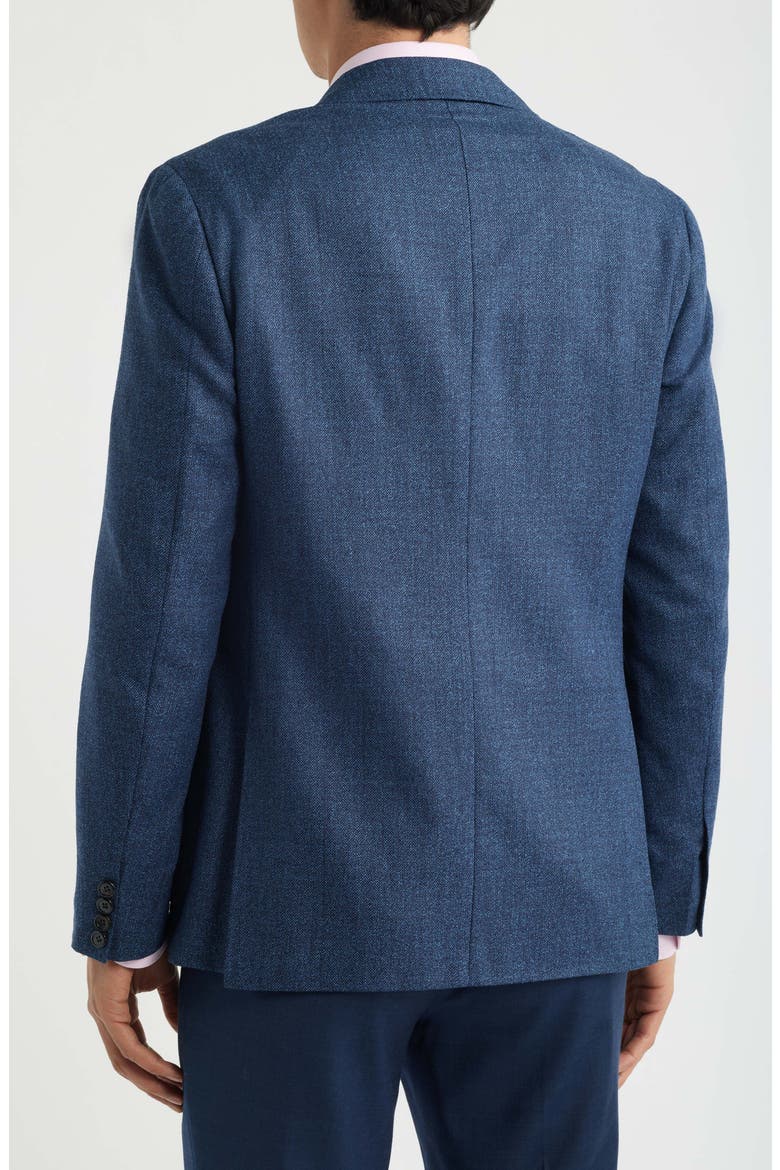 Kei Trim Fit Blue Wool & Cotton Blend Herringbone Sport Coat, Alternate, color, MEDIUM BLUE