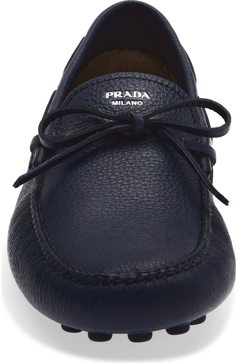 Prada Grid Driving Loafer, Alternate, color, Baltico