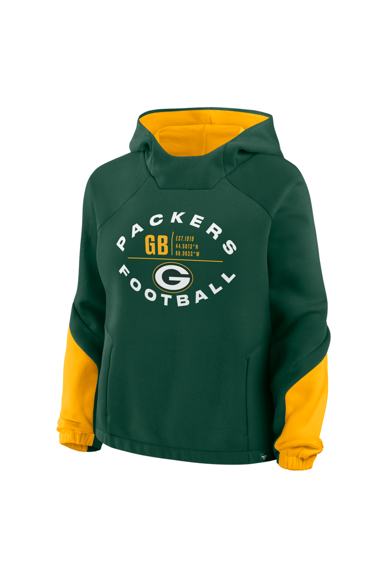 Women's Fanatics Green Green Bay Packers Oversized Redzone Bubble Screen Pullover Hoodie, Alternate, color, Green