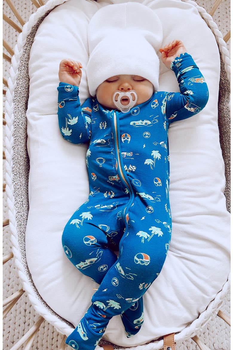 Baby Monaco Blue Convertible Footie, Alternate, color, BLUE