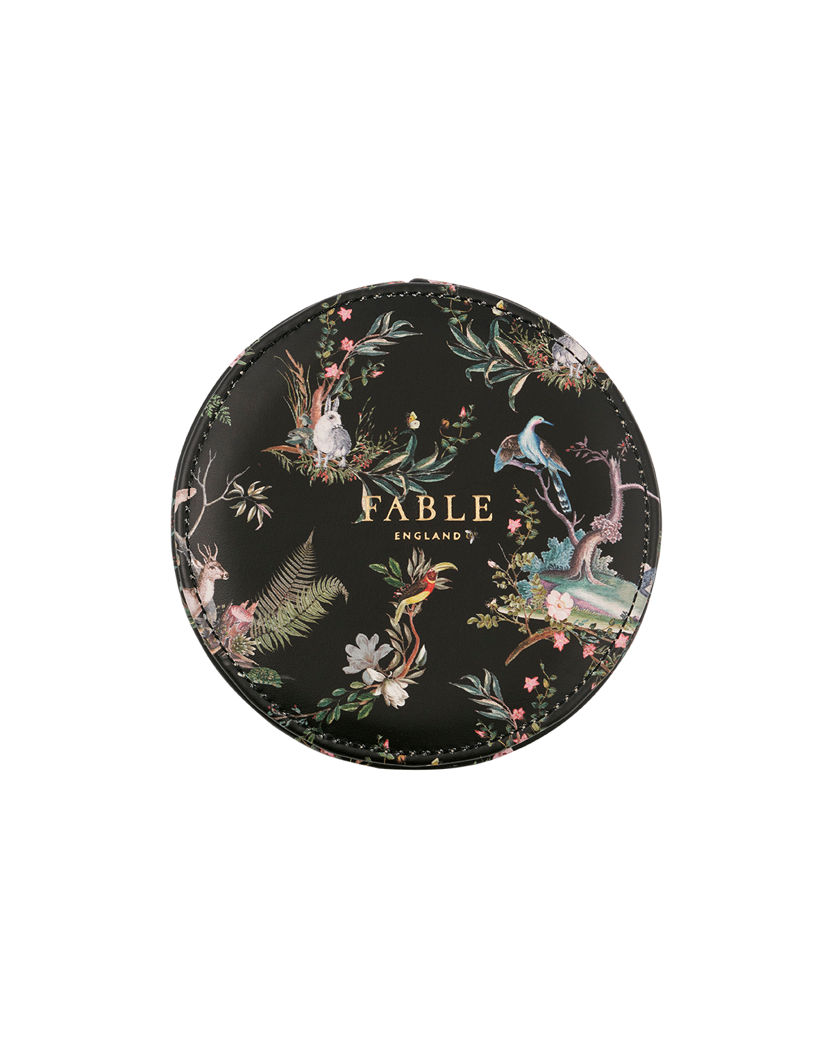 Fable England Round Lidded Jewellery Box, Alternate, color, Black