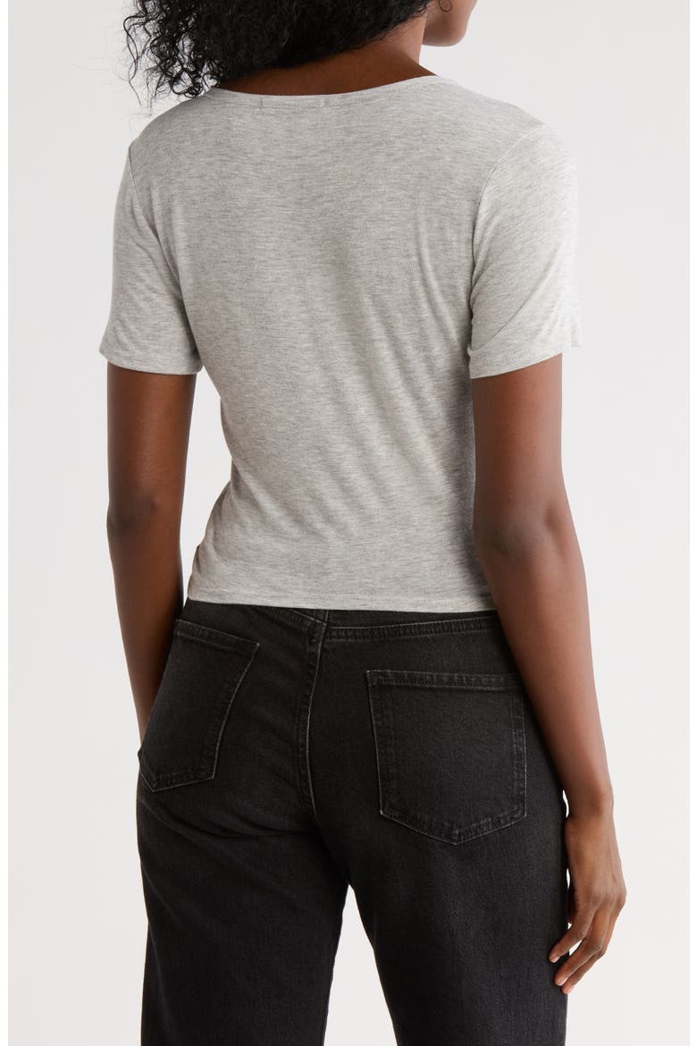 Drawstring Ruched Front Top, Alternate, color, HEATHER GREY