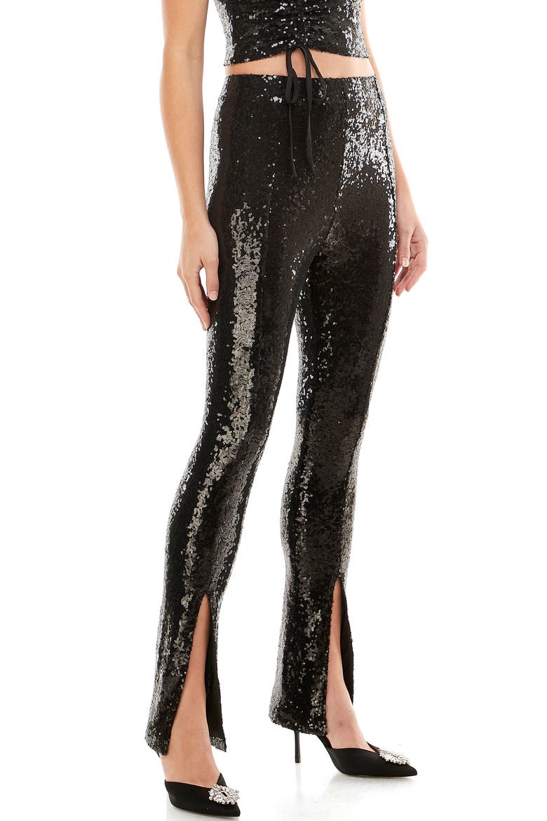 x Emma Rose GNO Sequin Leggings, Alternate, color, BLACK
