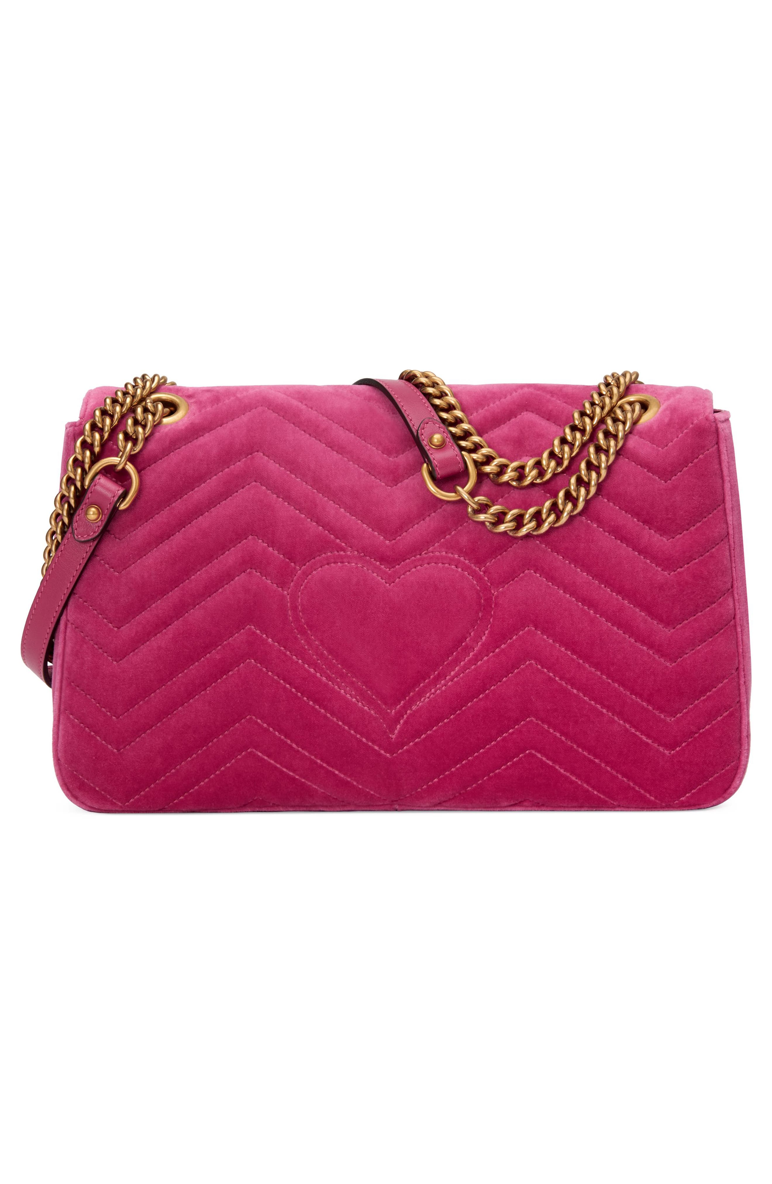 Gucci GG Marmont 2.0 Imitation Pearl Embellished Velvet Crossbody Bag, Alternate, color, 
