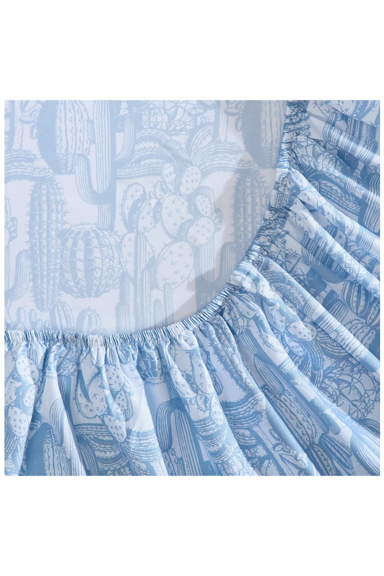Cactus Toile Print Microfiber Sheet Set, Alternate, color, LIGHT BLUE