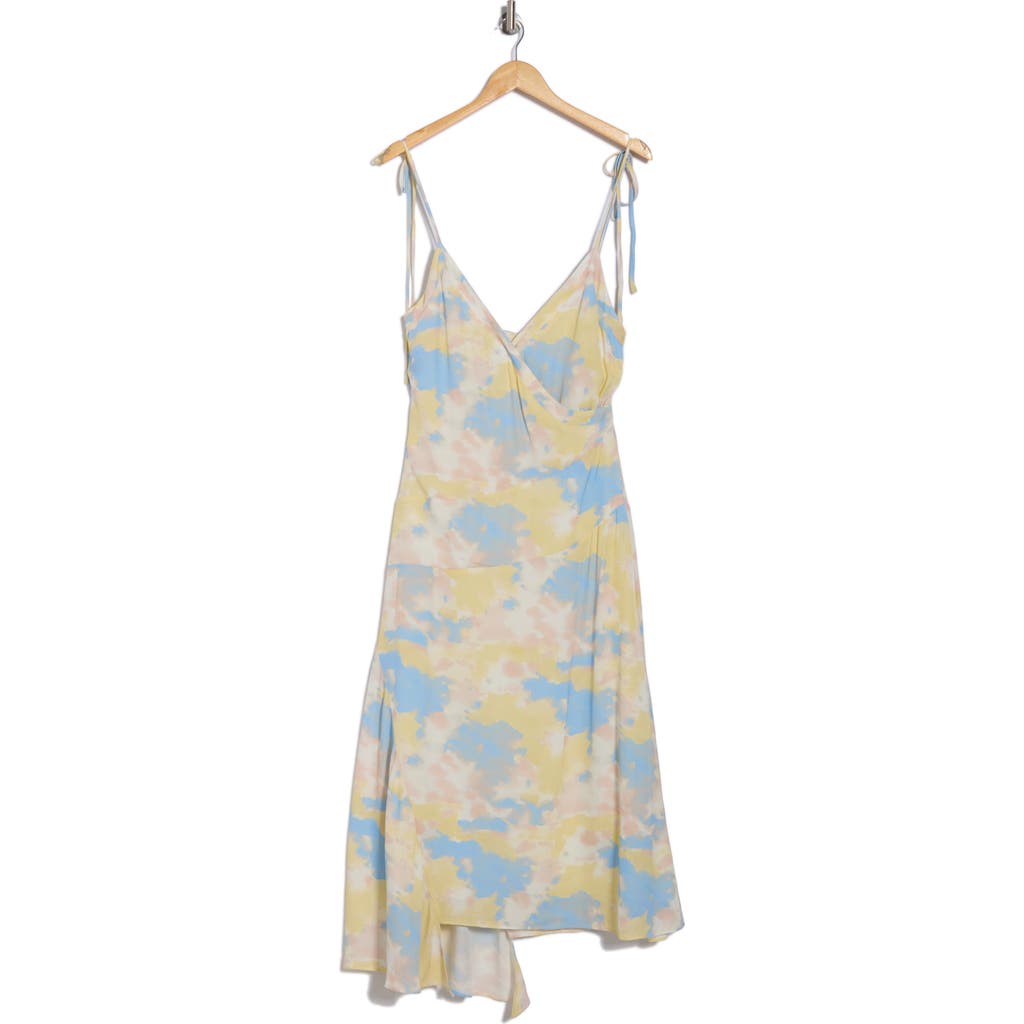 Joie Dami Tie Strap Asymmetric Hem Midi Dress In Blue Bell Multi