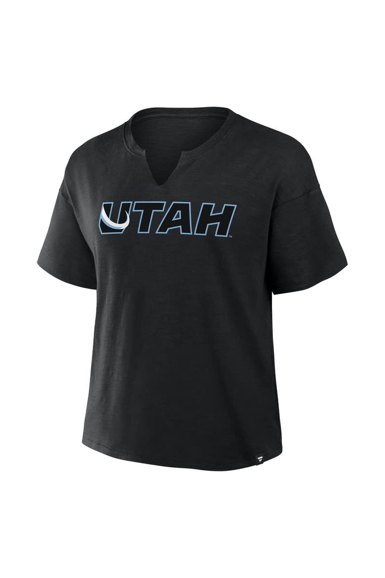 Women's Fanatics  Black Utah Mammoth Combo Stadium Slub Boxy T-Shirt, Alternate, color, Black