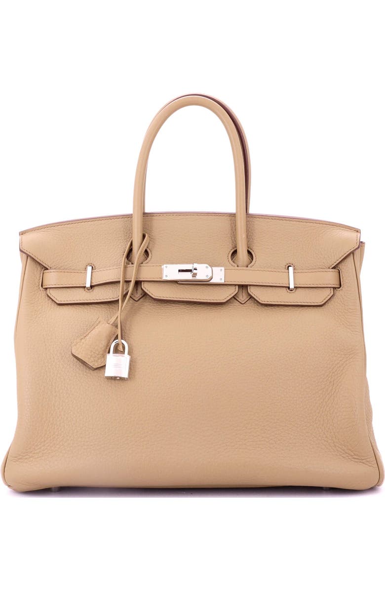 Pre-Owned Hermes Birkin Handbag Light Togo with Palladium Hardware 35, Main, color, Tabac Camel