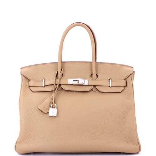 Pre-owned Hermes Hermes Birkin Handbag Light Togo With Palladium Hardware 35