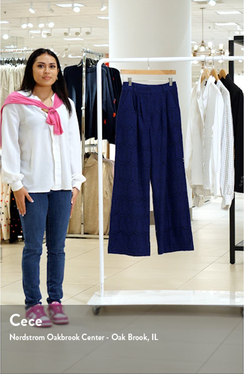 Pineapple Eyelet High Waist Wide Leg Pants, sales video thumbnail