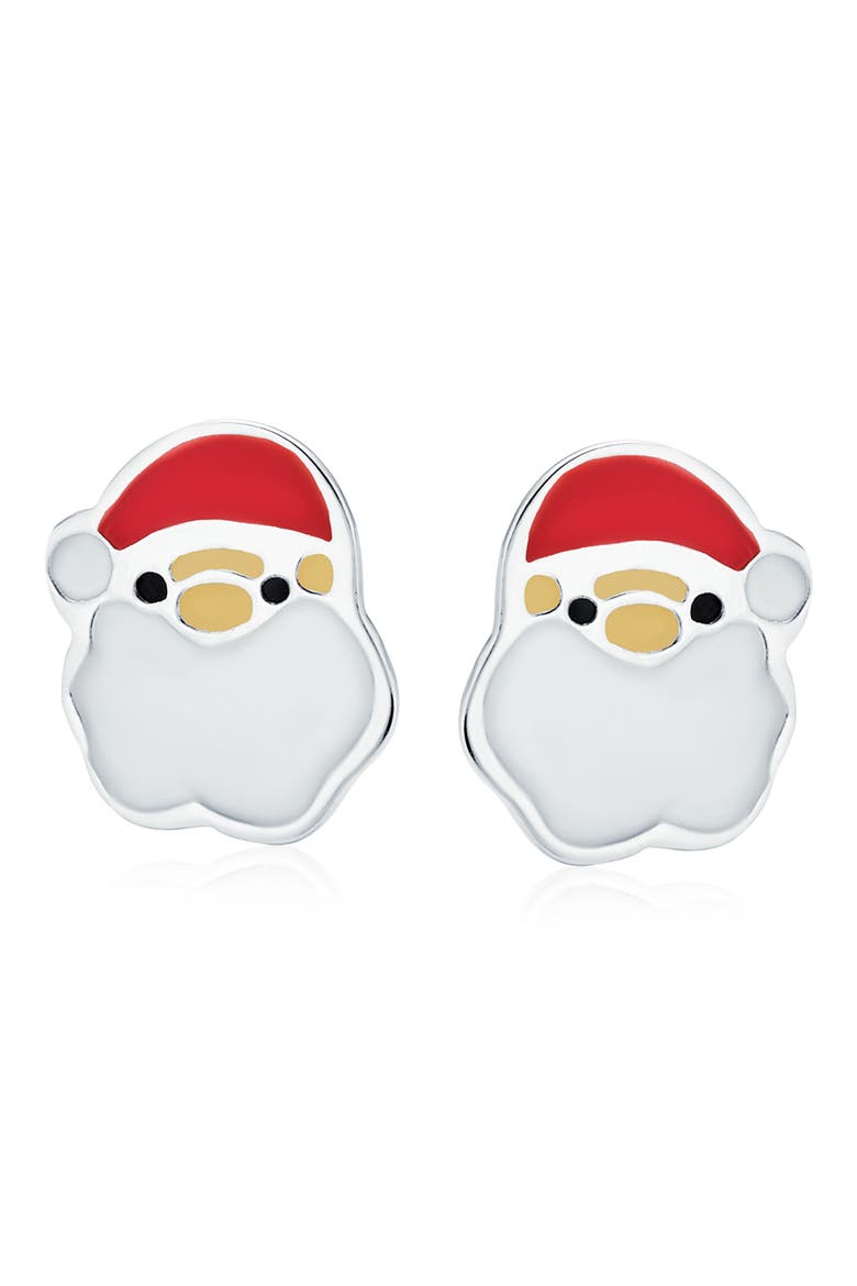 Santa Enamel Stud Earrings, Alternate, color, WHITE