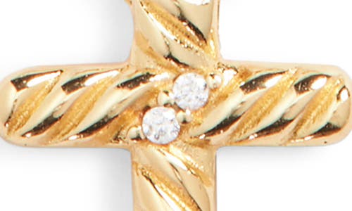 Argento Vivo Sterling Silver Cross Pendant & Stud Earrings Set In Gold