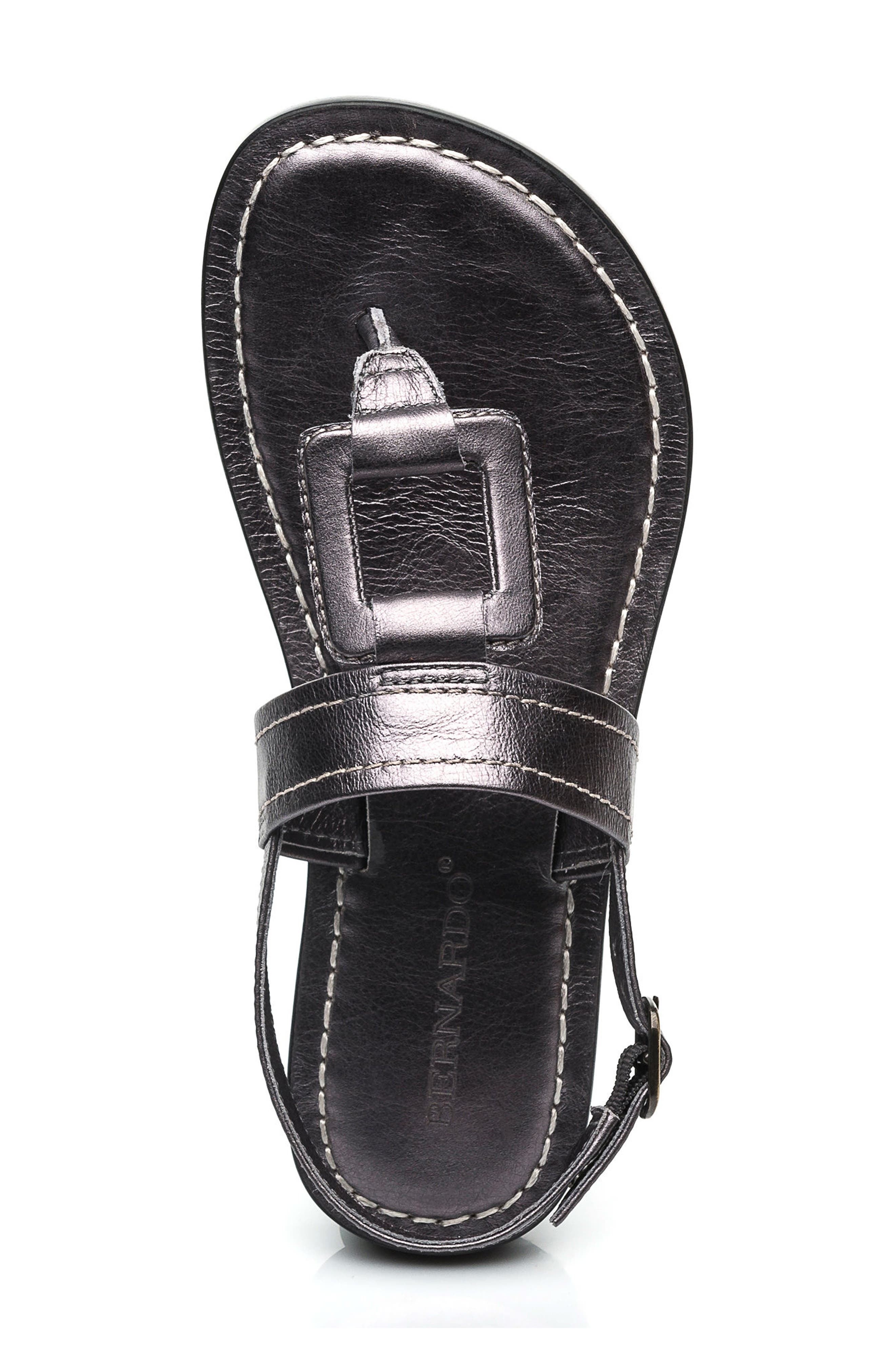 Bernardo Tegan Sandal, Alternate, color, GREY METALLIC LEATHER