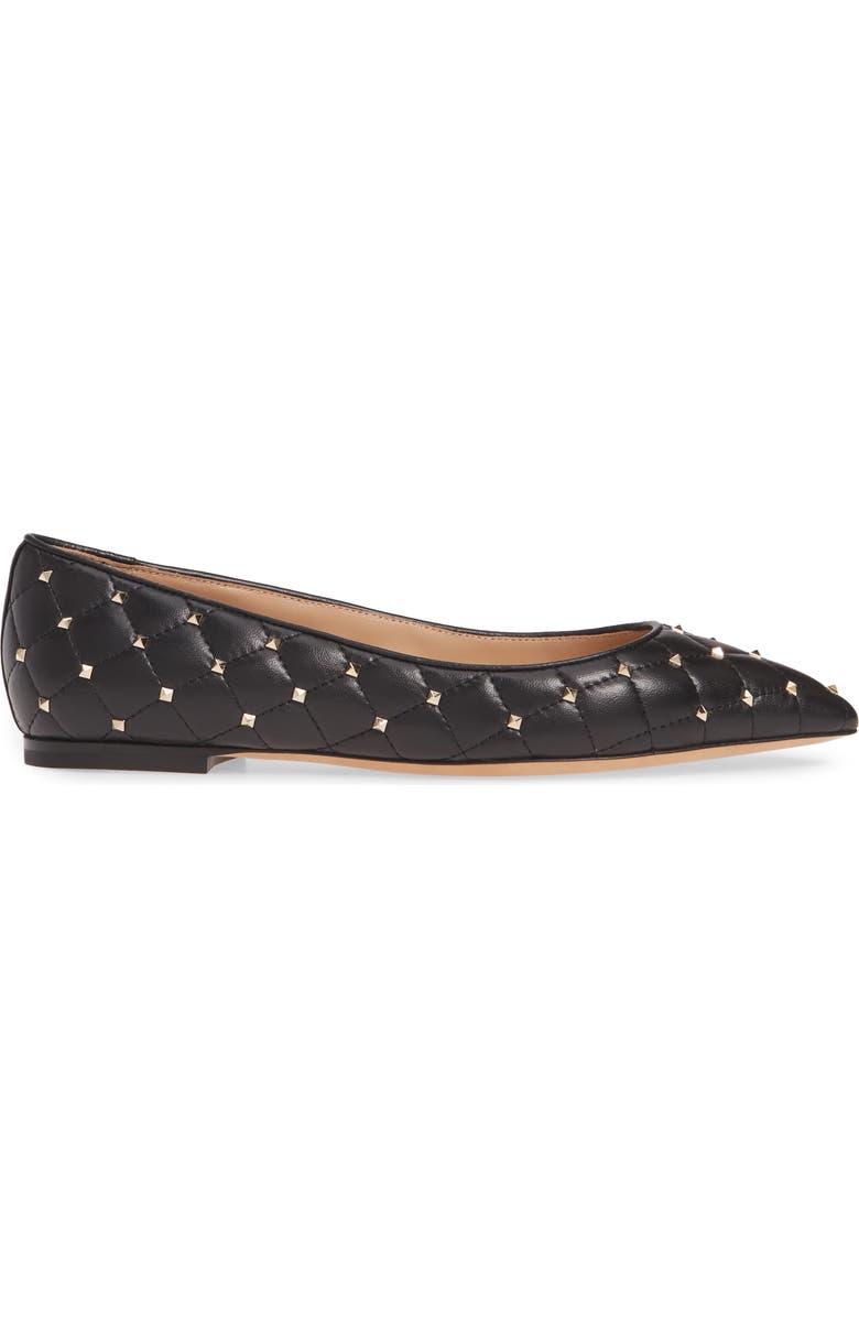 Valentino Garavani Rockstud Pointed Toe Ballet Flat, Alternate, color,