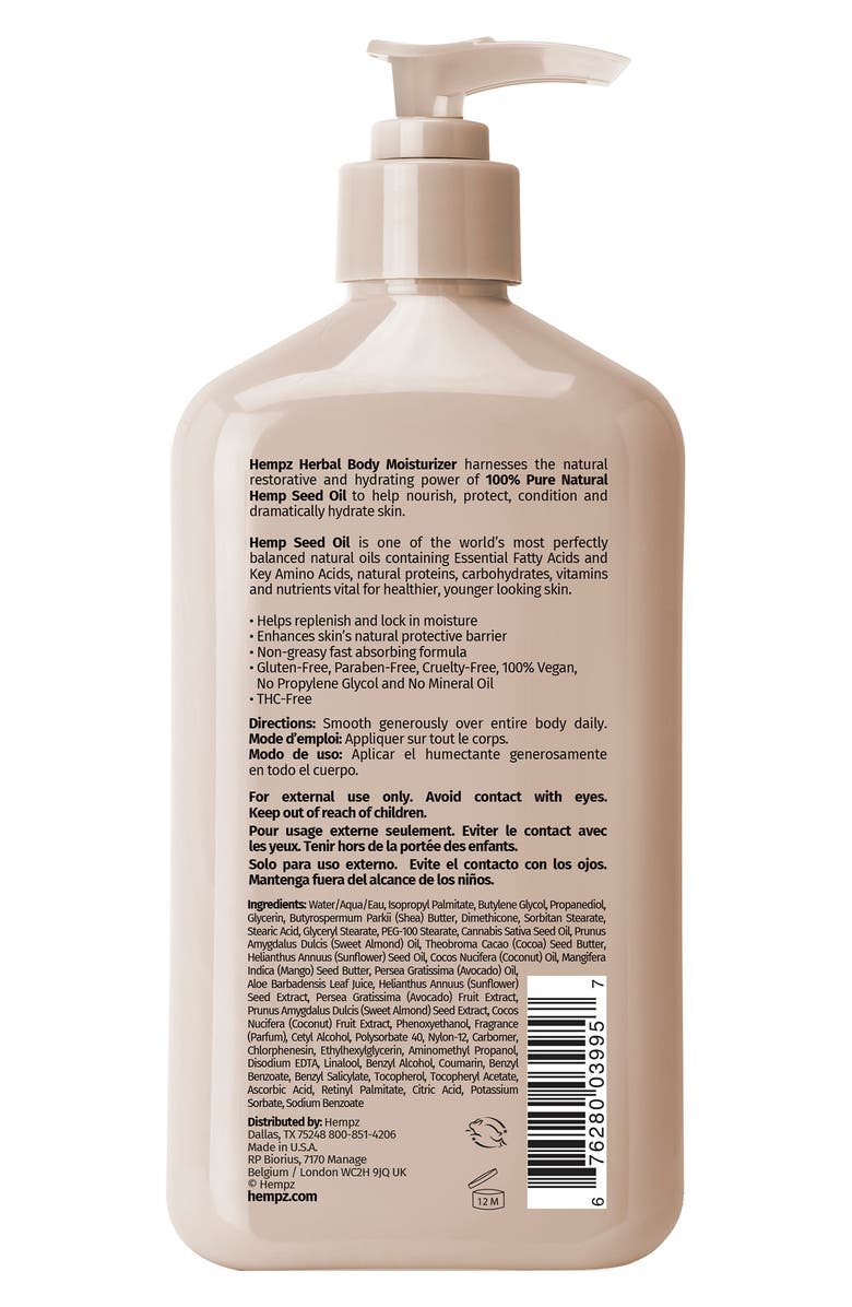 HEMPZ Smoothing Koa and Sweet Almond Herbal Body Moisturizer - 17 fl. oz., Alternate, color,