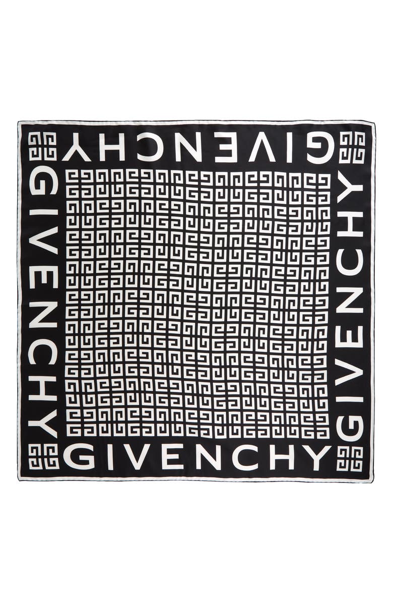 Givenchy 4G Monogram Silk Square Scarf, Main, color, 