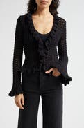 L'AGENCE Solaris Open Stitch Cotton Blend Cardigan