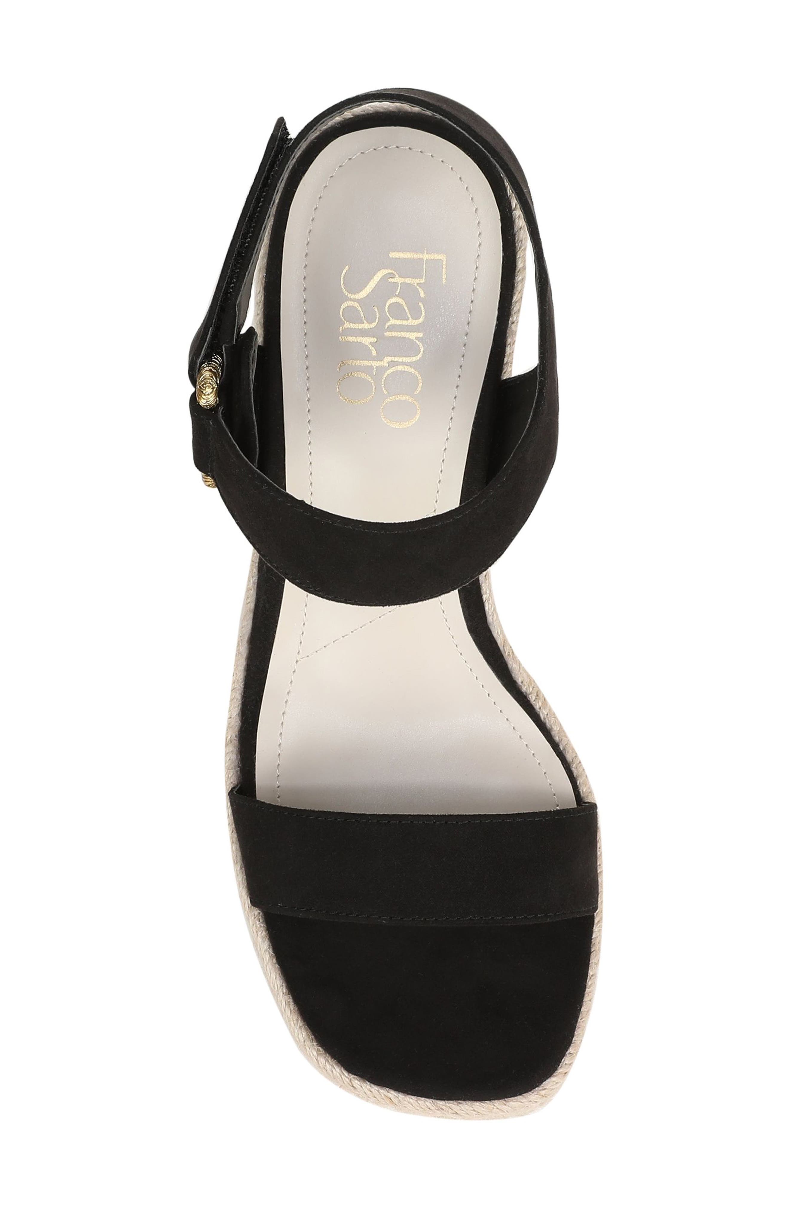 Franco Sarto Nissi Espadrille Wedge Sandal, Alternate, color, Black