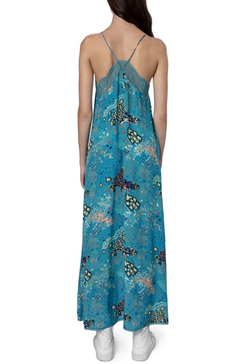 Zadig & Voltaire Risty Glam Rock High-Low Slipdress, Alternate, color,