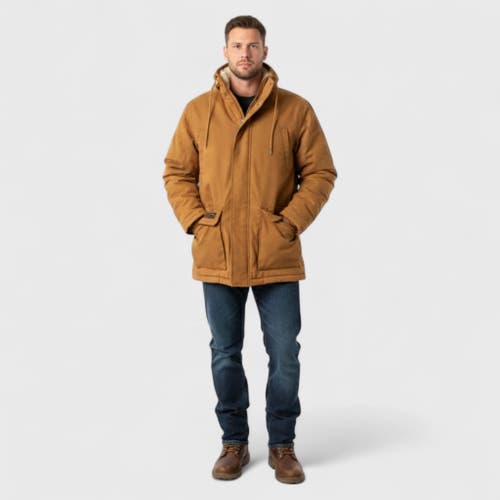 Canada Weather Gear Duck Canvas Jacket In Brown