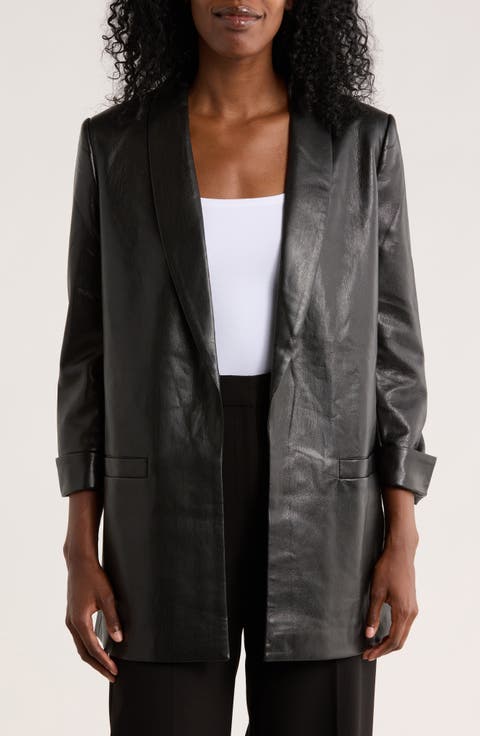 Monica Faux Leather Blazer