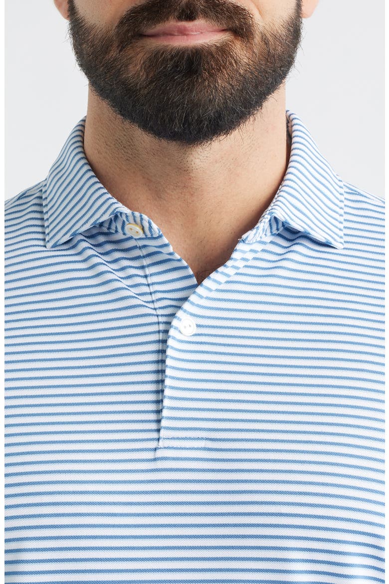 Tempo Performance Piqué Golf Polo, Alternate, color, WHITE / STORM