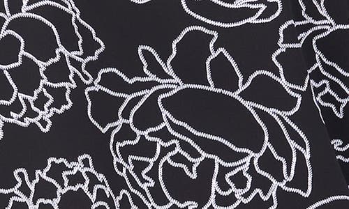 Shop Vince Camuto Floral Off The Shoulder Bubble Sleeve Top In Rich Black