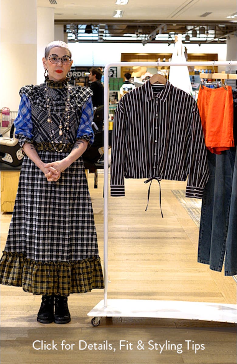 Drawstring Poplin Button-Up Shirt, sales video thumbnail