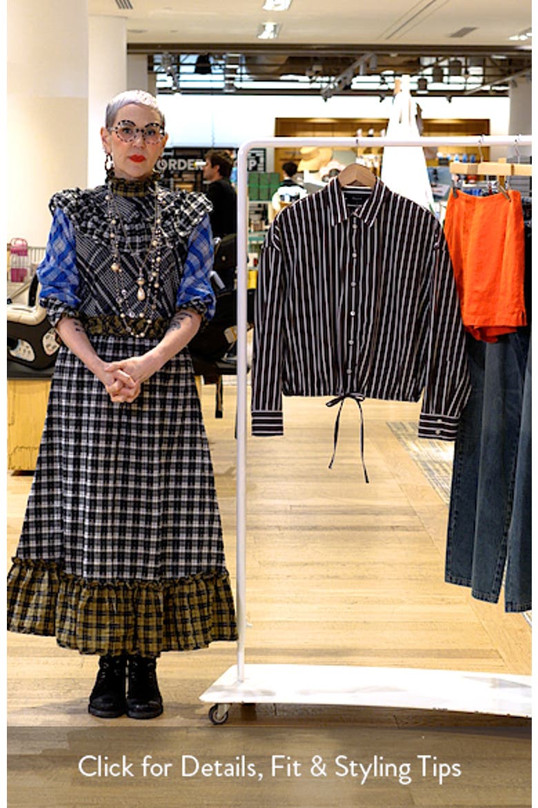 Drawstring Poplin Button-Up Shirt video