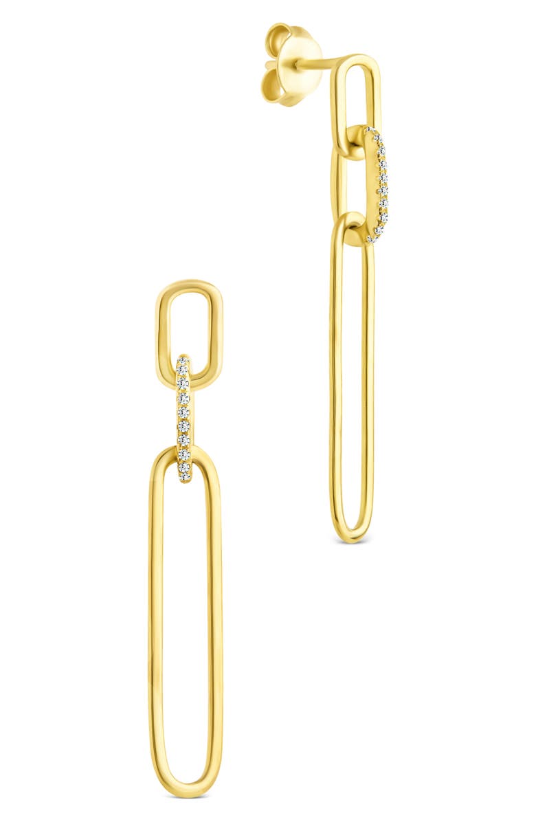 Sterling Forever Samantha CZ Paperclip Drop Earrings, Main, color, Gold