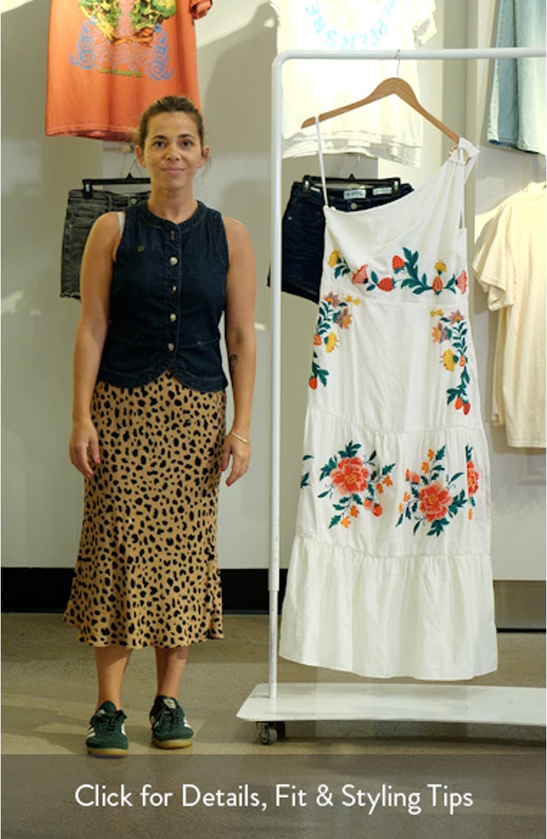 Ollie One Shoulder Floral Embroidery Dress, sales video thumbnail