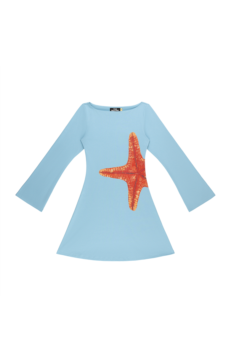 Dottie Long Sleeve Dress, Main, color, Blue Sea Star