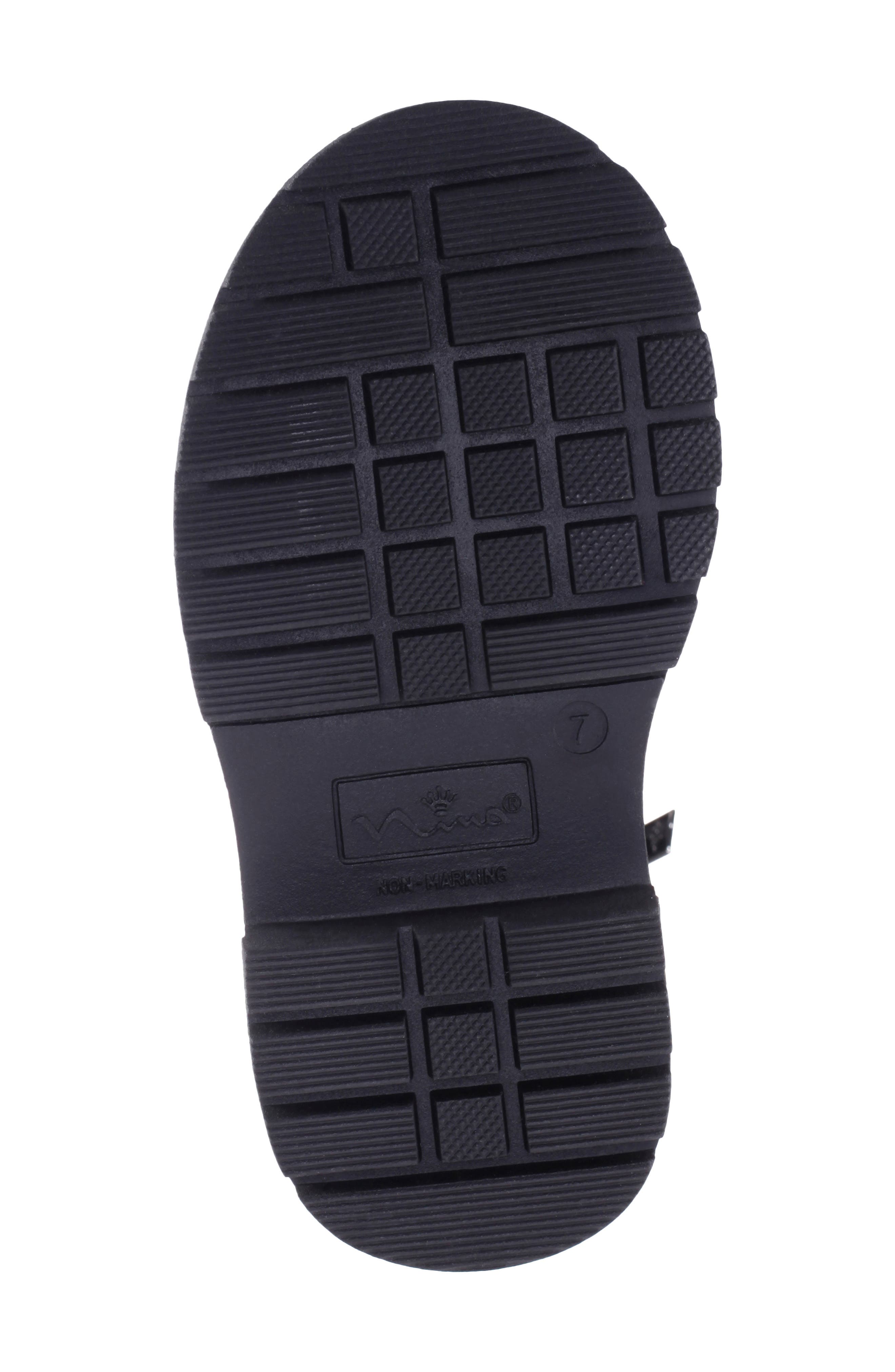 Nina Kids' Chassy Lug Sole Boot, Alternate, color, Black Crinkle Metallic