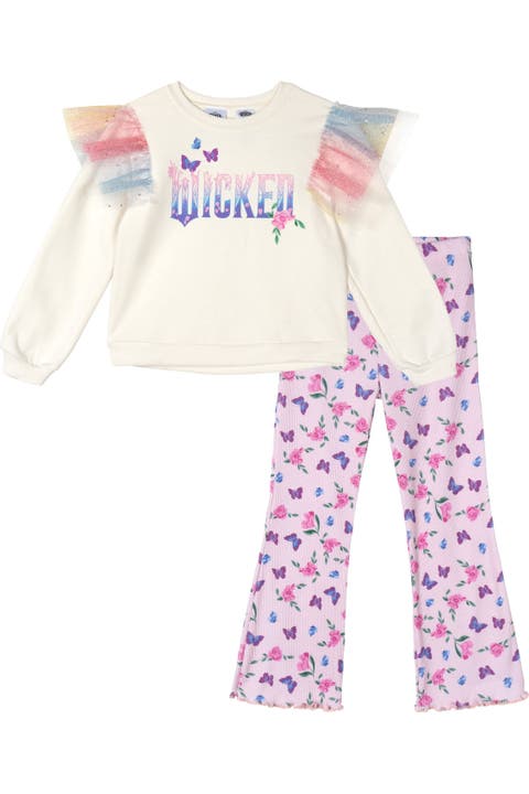 2-Piece Fleece Sweatshirt and Flare Leggings Set