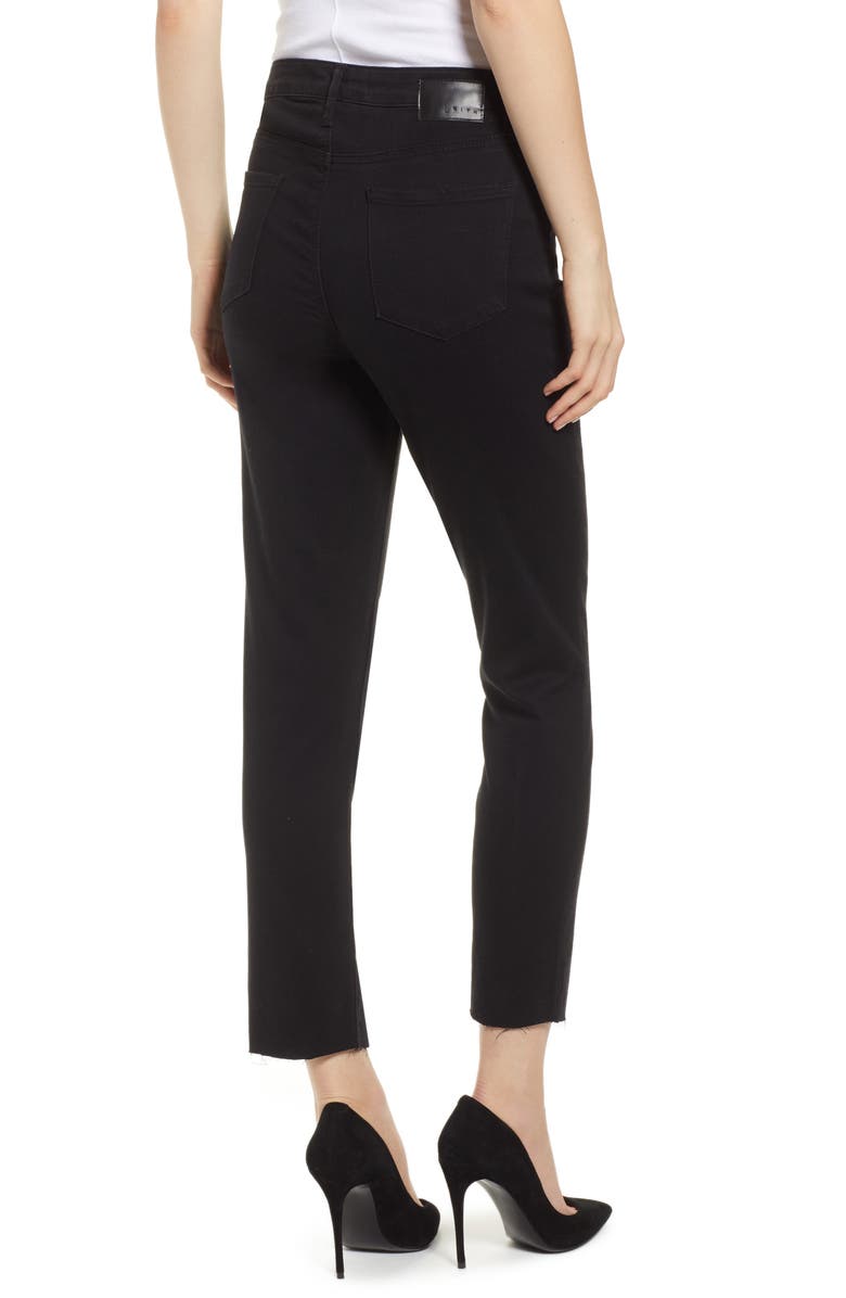 Leith High Waist Split Hem Skinny Jeans, Alternate, color, 