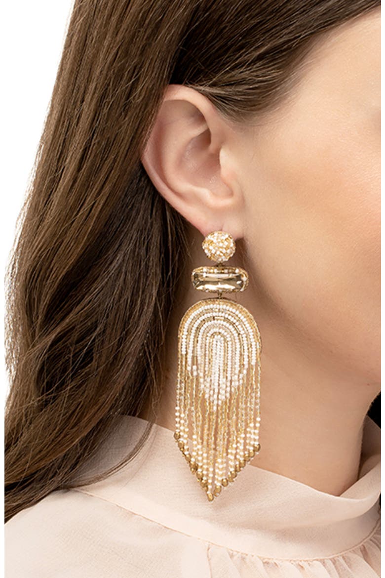 Ishana Bead Chandelier Earrings, Alternate, color, IVORY