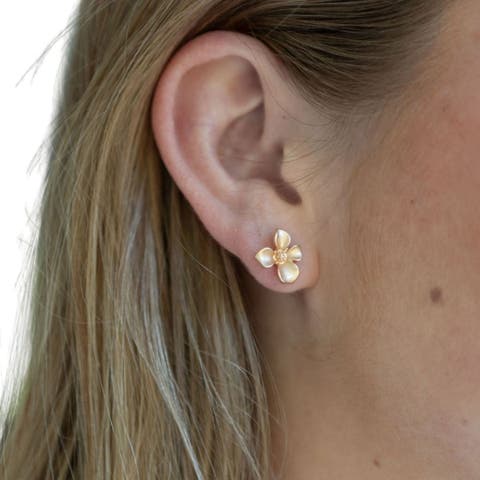 Gold Flower Studs