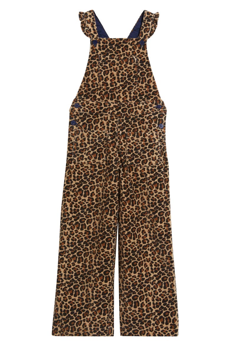 Kids' Leopard Print Corduroy Overalls, Main, color, LEOPARD