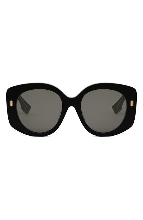 'Fendi Roma 62mm Overize Round Sunglasses