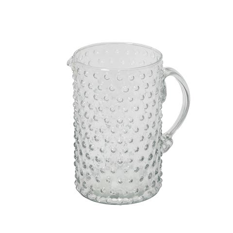 Hand Blown Glass Hobnail Pitcher