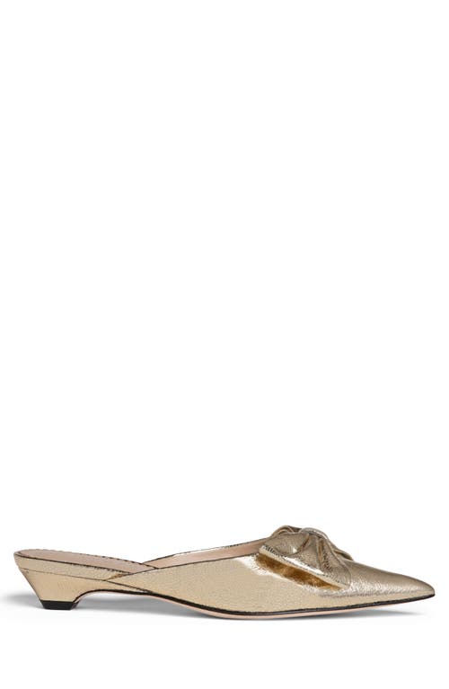 Allegra James Bowie Leather Bow Slide In Gold