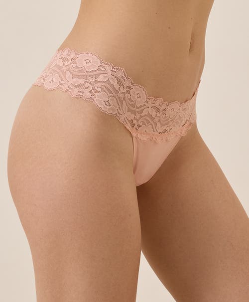 Pact Lace Waist Thong 3-pack In Pink
