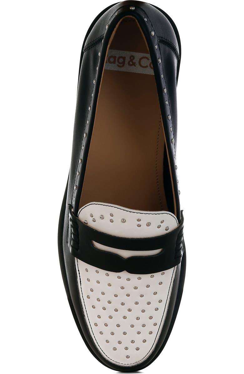 Rag & Co Raisa Penny Loafer, Alternate, color, Black/ Off White