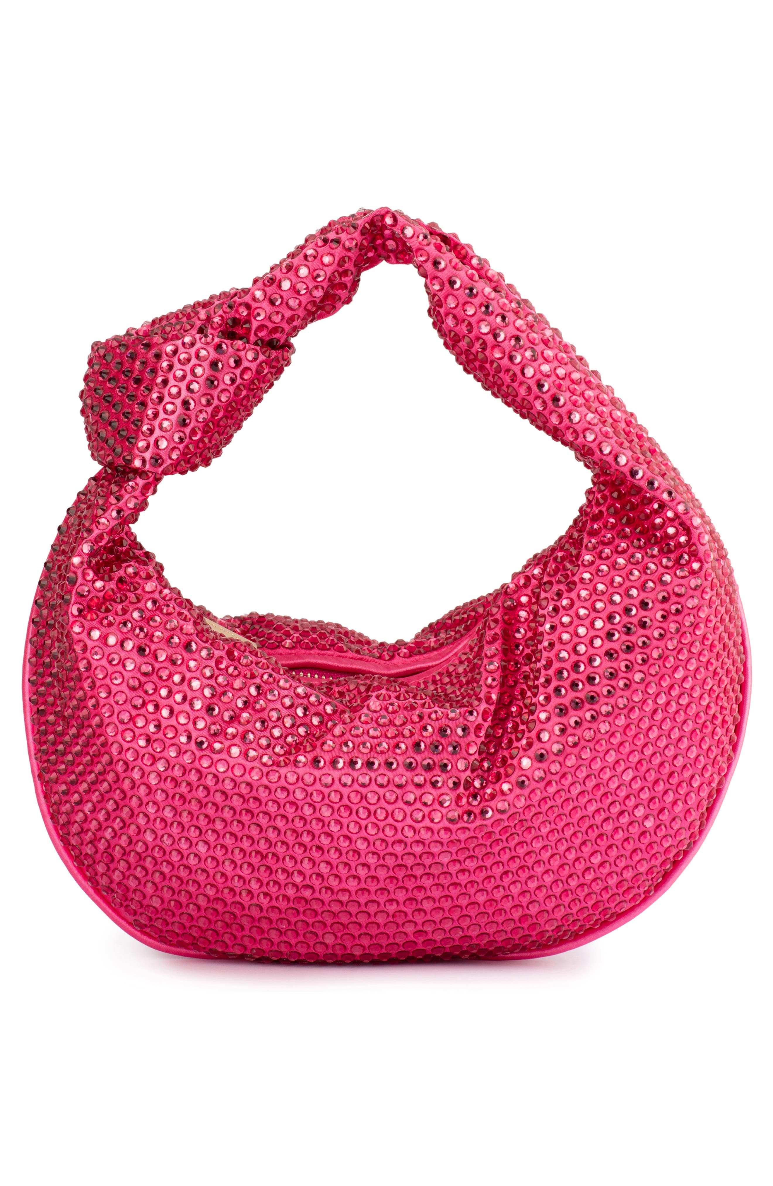Olga Berg Juliana Crystal Top Handle Bag, Alternate, color, Fuchsia
