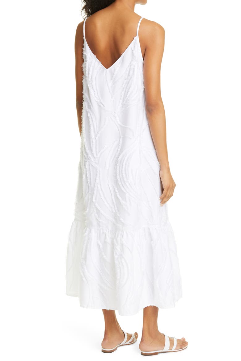 Josephine Fringed Jacquard Maxi Dress, Alternate, color, WHITE