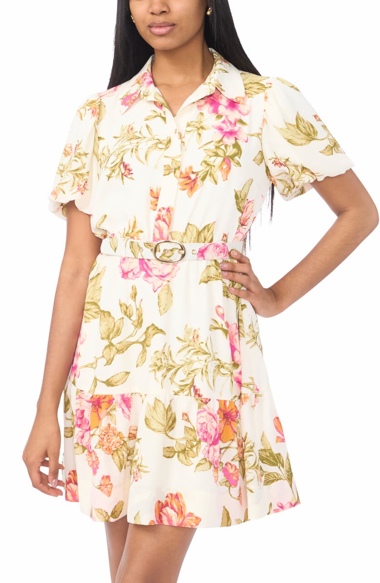 CeCe Belted Shirtdress, Alternate, color, New Ivory