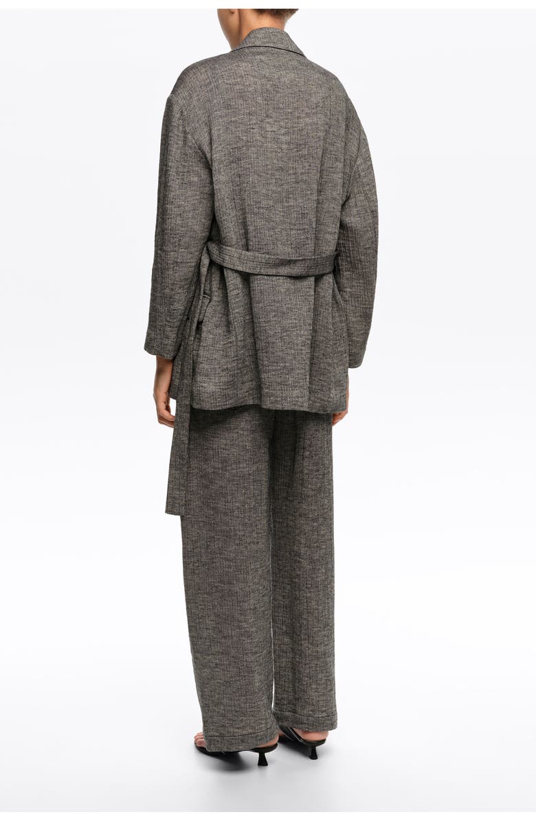Bimba y Lola Linen Tailored Jacket, Alternate, color, Grey
