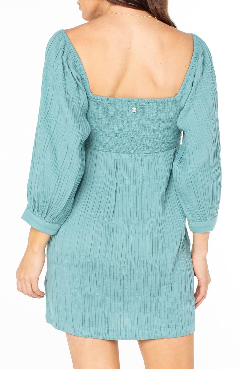 Roxy Moonlight Shores Long Sleeve Babydoll Dress, Alternate, color, Mineral Blue