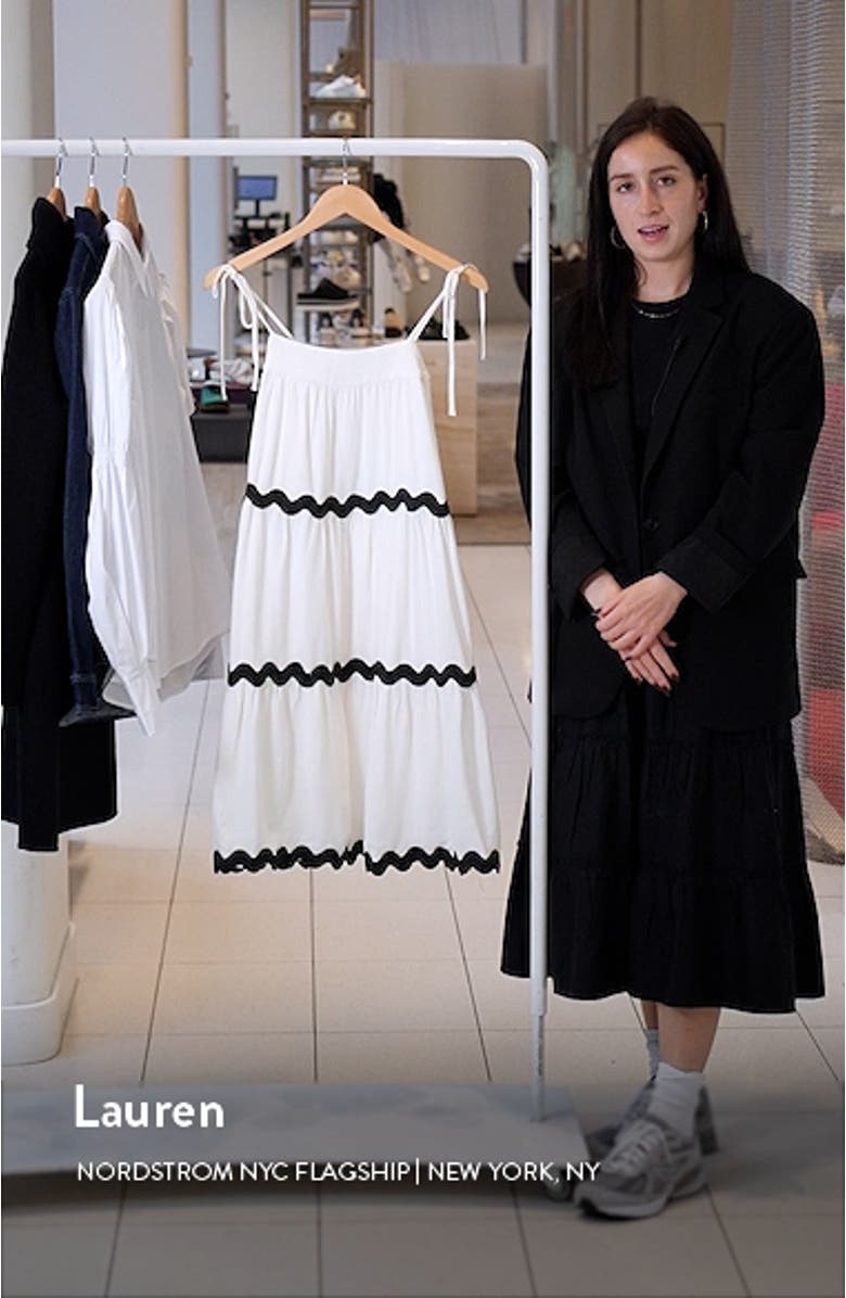 Uma Rickrack Trim Linen Trapeze Dress, sales video thumbnail