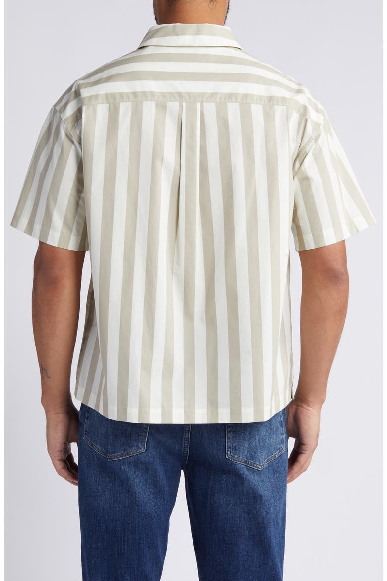 Stripe Camp Shirt, Alternate, color, SMOKE BEIGE STRIPE